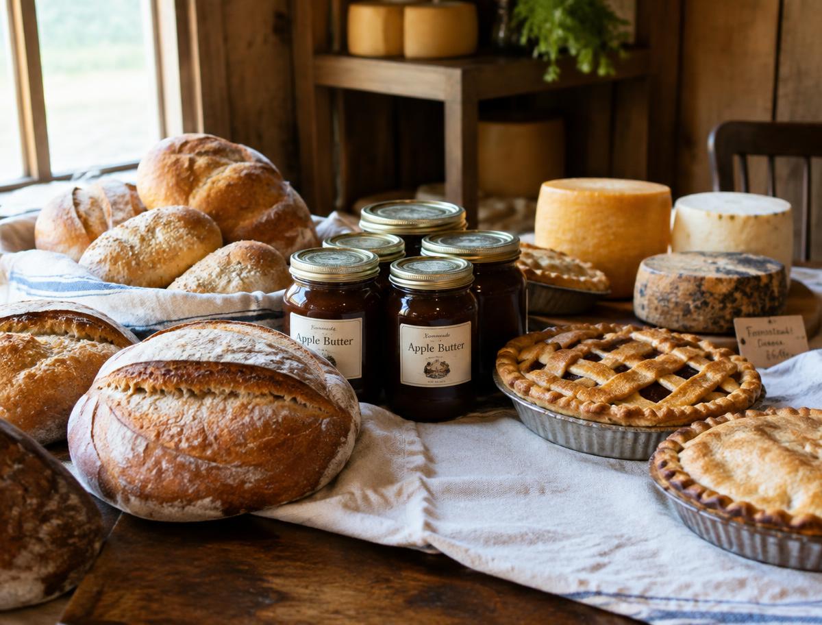 Fresh pies and cheese
